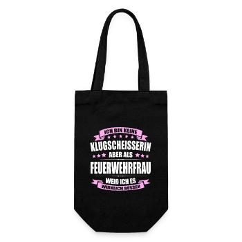 Ich Bin Keine Klugscheisserin Feuerwehrfrau - Geschenkbeutel für Flaschen - Schwarz - Vorne