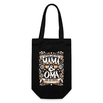 Geschenk Oma Baby Nachwuchs Mama Sprüche - Geschenkbeutel für Flaschen - Schwarz - Vorne