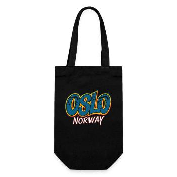 Oslo Norway Souvenir for Travelers - Gift Bag for Bottles - black - Front