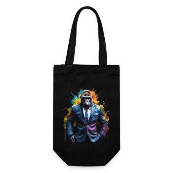 Gorilla Suit Monkey Colorful Animal Design Print - Gift Bag for Bottles - black - Front