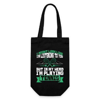 Funny Tennis Player Racket I Might - Gift Bag for Bottles - black - Front