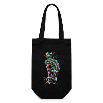 Caméléon motif animal amoureux des animaux reptile lézard - Sac à bouteille - noir - Devant