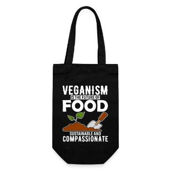 Veganism is the future of food, sustainable and co - Gift Bag for Bottles - black - Front