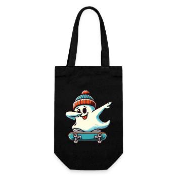 Skateboaring Dabbing Ghost Skateboard Dab - Gift Bag for Bottles - black - Front
