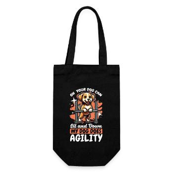 Dressage d’agilité canine Oh Votre chien peut s’asseoir Propriétaire de chien - Sac à bouteille - noir - Devant