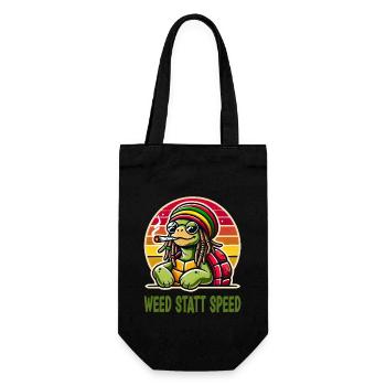 De l’herbe au lieu de la vitesse Cool Turtle - Sac à bouteille - noir - Devant