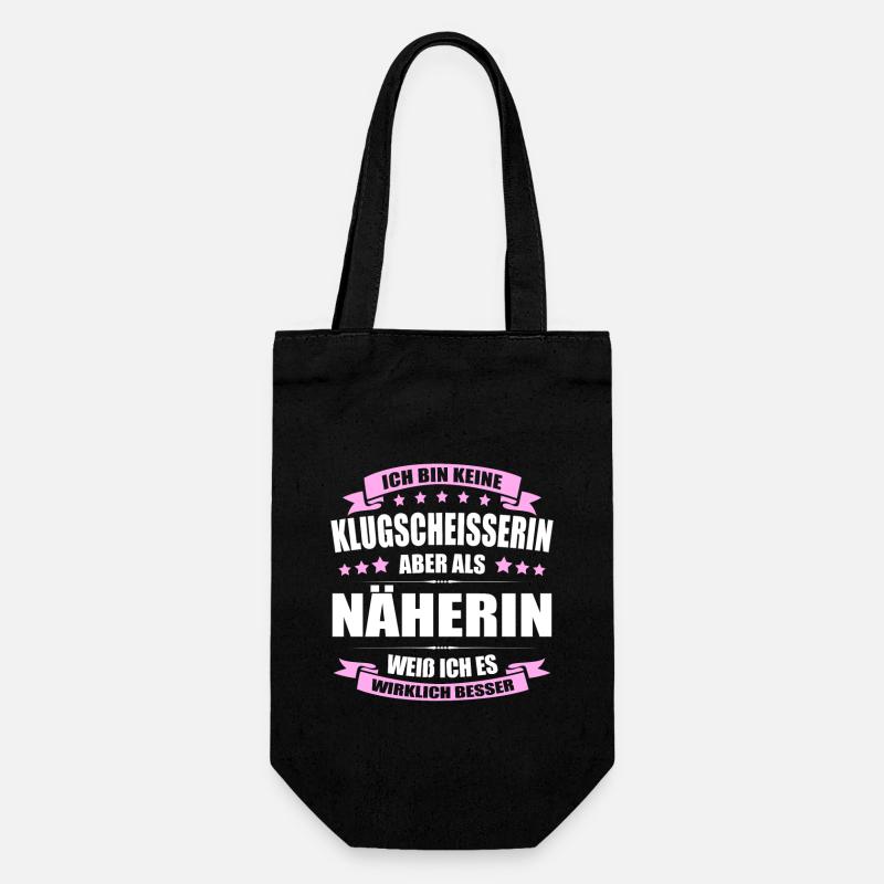 Ich Bin Keine Klugscheisserin Näherin - Geschenkbeutel für Flaschen - Schwarz