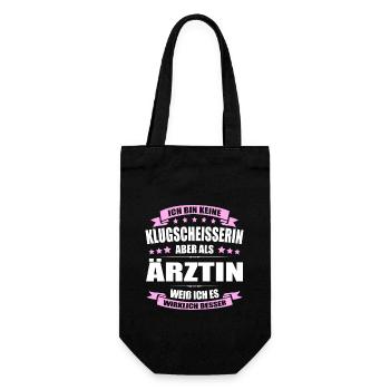 Ich Bin Keine Klugscheisserin Ärztin Fachärztin - Geschenkbeutel für Flaschen - Schwarz - Vorne