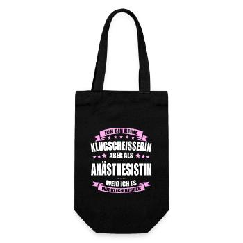 Ich Bin Keine Klugscheisserin Anästhesistin Arzt - Geschenkbeutel für Flaschen - Schwarz - Vorne