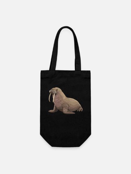 Walrus Walrosse Walross - Geschenkbeutel für Flaschen - Schwarz