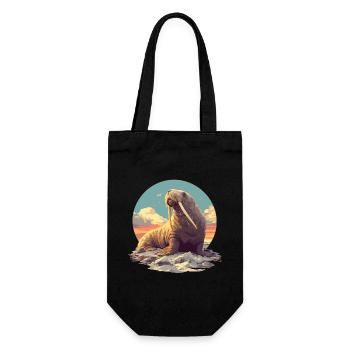 Walrus Walrosse Walross - Geschenkbeutel für Flaschen - Schwarz - Vorne