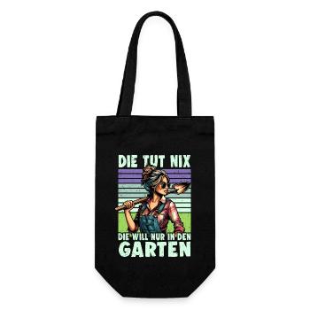 Garten Geschenk Gärtnerin Geburtstag Geschenk - Geschenkbeutel für Flaschen - Schwarz - Vorne