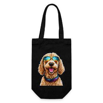 Goldendoodle Sunglasses Dog Animal Design Print - Gift Bag for Bottles - black - Front