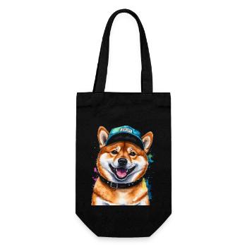 Shiba Inu Snapback Cap Chien Conception Drôle Imprimer - Sac à bouteille - noir - Devant