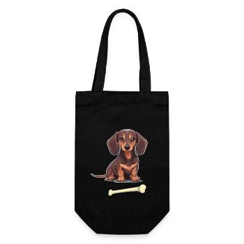 Dachshund Dog Dogs Pet Kids Child - Gift Bag for Bottles - black - Front