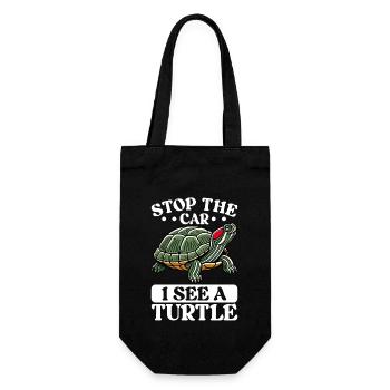 Turtle Red-eared Turtle - Gift Bag for Bottles - black - Front