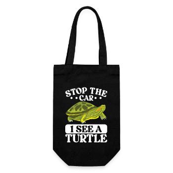 Turtle Red-eared Turtle - Gift Bag for Bottles - black - Front