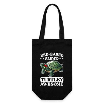 Turtle Red-eared Turtle - Gift Bag for Bottles - black - Front