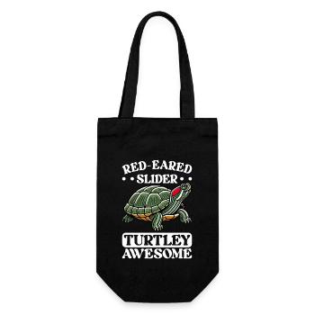 Turtle Red-eared Turtle - Gift Bag for Bottles - black - Front