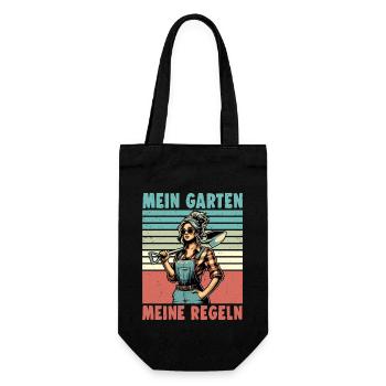 Garten Geschenk Gärtnerin Geburtstag Geschenk - Geschenkbeutel für Flaschen - Schwarz - Vorne