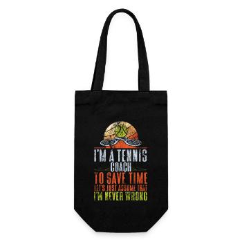 Funny Tennis Player Racket I'm A - Gift Bag for Bottles - black - Front