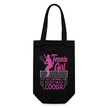Drôle de joueur de tennis raquette fille - Sac à bouteille - noir - Devant