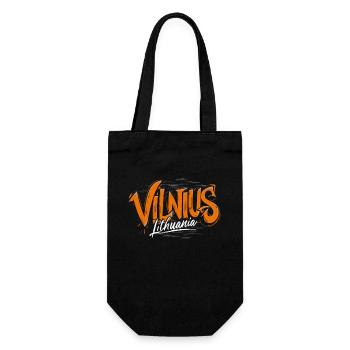 Vilnius Lithuania Souvenir - Geschenkbeutel für Flaschen - Schwarz - Vorne