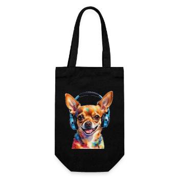 Chihuahua Casque Chien Funny Animal Design Imprimer - Sac à bouteille - noir - Devant