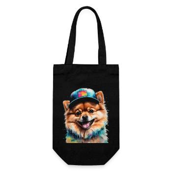 Pomeranian Pomeranian Snapback Cap Dog Print - Gift Bag for Bottles - black - Front