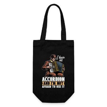 Accordion I Have An Accordion And Wind Instrument - Gift Bag for Bottles - black - Front