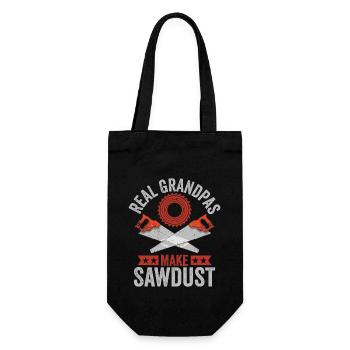 Grandpa's Workshop - Real Grandpas Make Sawdust - Gift Bag for Bottles - black - Front