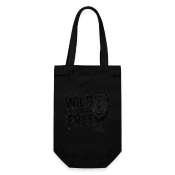 Wild and free Löwen Design - Geschenkbeutel für Flaschen - Schwarz - Vorne