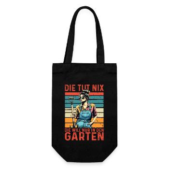 Garten Geschenk Gärtnerin Geburtstag Geschenk - Geschenkbeutel für Flaschen - Schwarz - Vorne