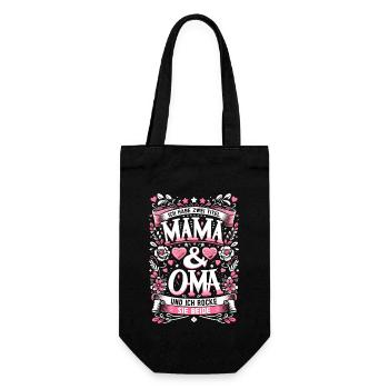 Geschenk Oma Baby Nachwuchs Mama Sprüche - Geschenkbeutel für Flaschen - Schwarz - Vorne