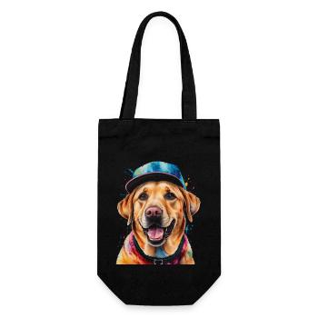 Labrador Retriever Snapback Cap Dog Design Print - Gift Bag for Bottles - black - Front