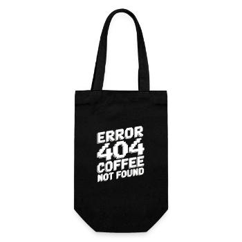 Error 404 coffee not found - Gift Bag for Bottles - black - Front
