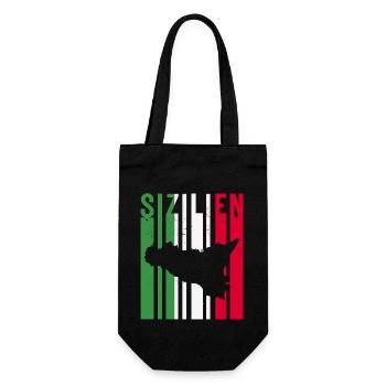 Sizilien Italien Urlaub Sicilia Idee - Geschenkbeutel für Flaschen - Schwarz - Vorne