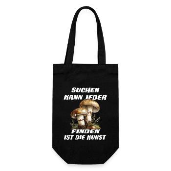 Suchen Kann Jeder Finden Ist Die Kunst Pilze - Geschenkbeutel für Flaschen - Schwarz - Vorne