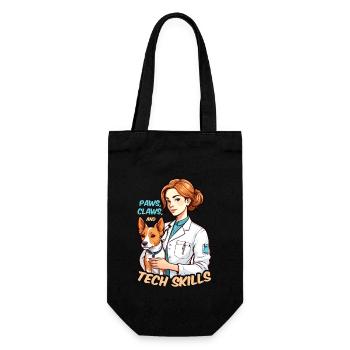 Veterinary Technician Paws Claws And Veterinarian - Geschenkbeutel für Flaschen - Schwarz - Vorne