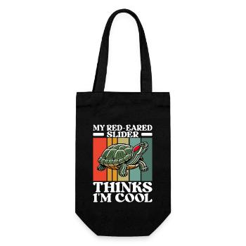 Turtle Red-eared Turtle - Gift Bag for Bottles - black - Front
