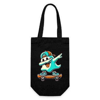 Skateboaring Dabbing Ghost Skateboard Dab - Gift Bag for Bottles - black - Front