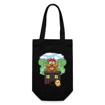 Chickens Chicken Construction Trailer Garden Chicken Coop - Gift Bag for Bottles - black - Front