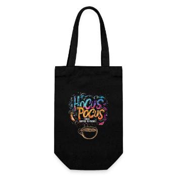 Hocus Pocus Bunter Kaffee Halloween Lustig - Geschenkbeutel für Flaschen - Schwarz - Vorne