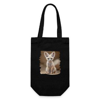 Fennec Fox Fenneks Fennek - Geschenkbeutel für Flaschen - Schwarz - Vorne