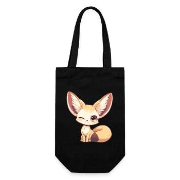 Fennec Fox Fenneks Fennek - Geschenkbeutel für Flaschen - Schwarz - Vorne