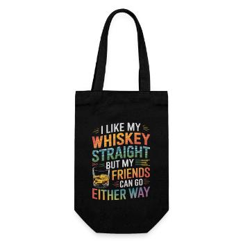 LGBTQ Ally Whiskey Straight - Gift Bag for Bottles - black - Front