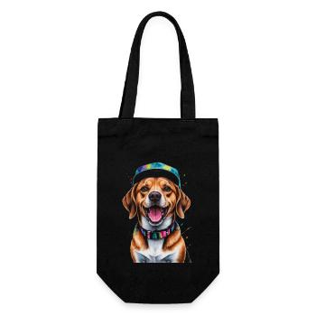 Beagle Snapback Cap Dog Funny Animal Design Print - Gift Bag for Bottles - black - Front