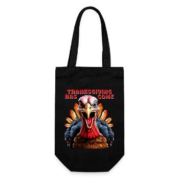 TURKEY THANKSGIVING HAS COME - Gift Bag for Bottles - black - Front