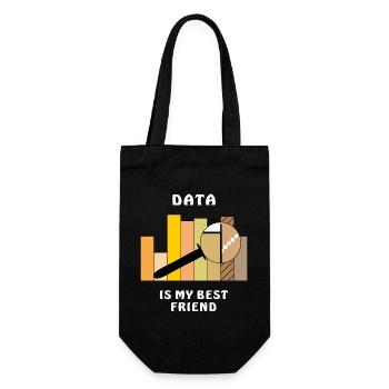 DATA IS MY BEST FRIEND - Gift Bag for Bottles - black - Front