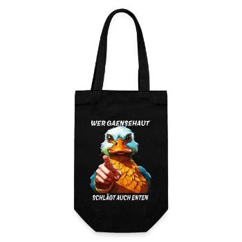 WER GAENSEHAUT SCHLÄGT AUCH ENTEN - Geschenkbeutel für Flaschen - Schwarz - Vorne